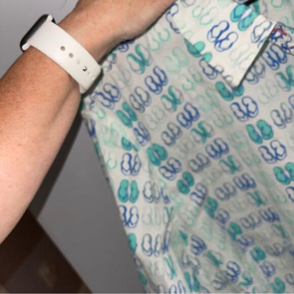 Talbots Button down collared long sleeve Top/Blouse Sandals Flip Flops 🩴 - Picture 5 of 6